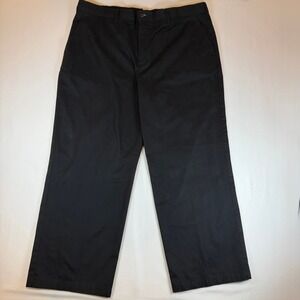 Croft & Barrow Mens Black Classic Fit Flat Front Chino Pants Size 42x32